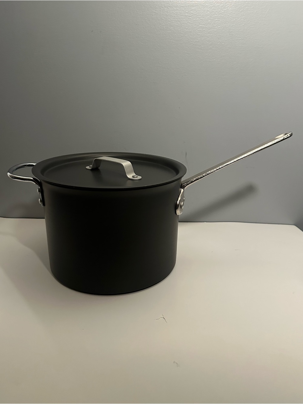 New Vintage Calphalon 8706-1/2 Stock Pot Sauce Pan 6.5 Quart Helper Handle USA